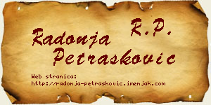 Radonja Petrašković vizit kartica